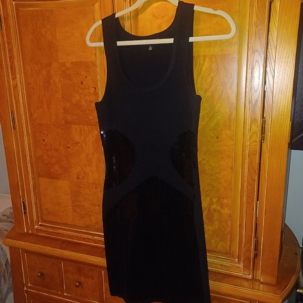 Baby Phat Women's Bodycon Bandage Sequin Dress in Black - Size XL